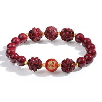 Cinnabar bracelet bracelet three-in-one six-in-one zodiac signs for men and women wear official flagship store body protection