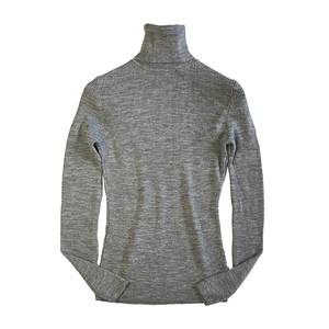 
Women's base cardigan pure wool merino rib pit strip slim slim turtleneck sweater OL worsted thin section