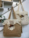 Mori Girl Japanese Sweet Lace Hollow Bag Woven Bag 2023 New Retro Large Capacity Portable Shoulder Bag