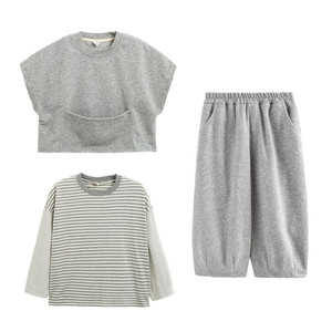 
Yantaijia boys' long-sleeved T-shirt sweatshirt vest suit spring and autumn children's casual sports three-piece set baby sweatpants