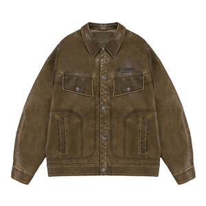 
BJHG reckless new American style leather jacket men's spring trendy brand couple Maillard leather jacket women