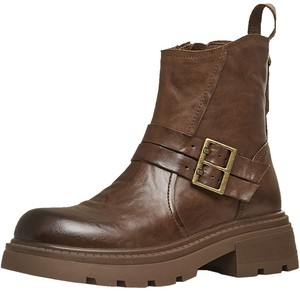 
Tianmeiyi retro thick-soled plus velvet western boots knight boots women's shoes winter new casual fashion boots short boots leather boots