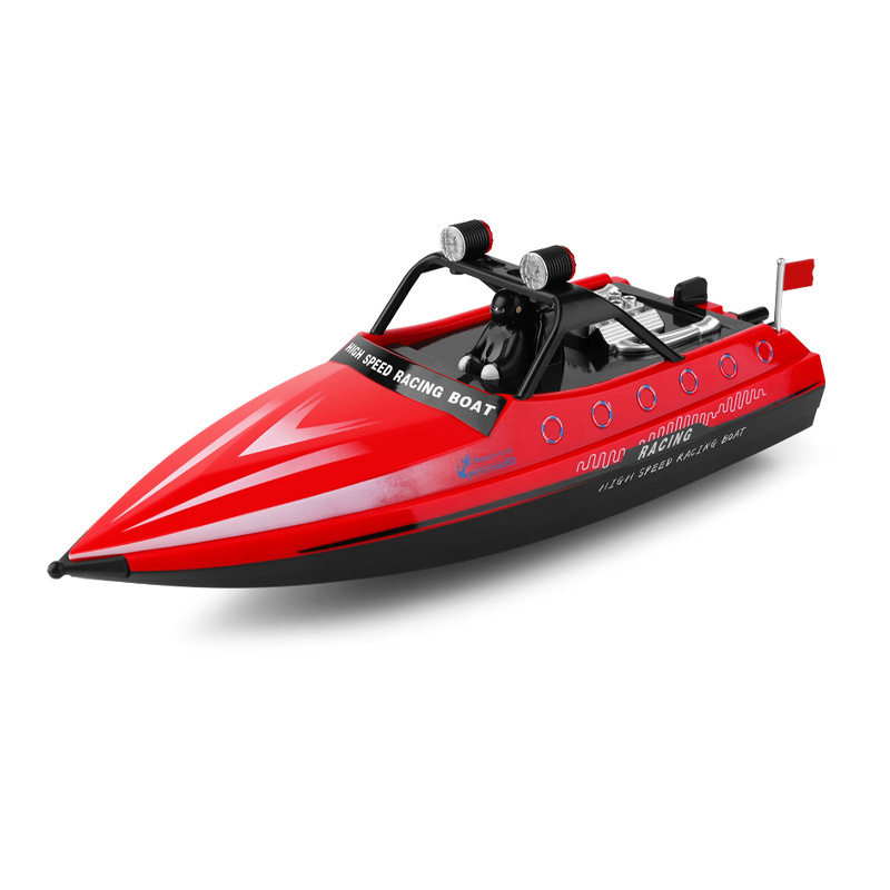 ColorBaby 47674 Racing båt polis radiostyrd båt, 36 x 10 x 10 cm, fjärrkontroll, 6 riktningar, 2,4 GHz, räckvidd 35–40 m, RC båt, radiostyrda leksaker, barnleksaker, 4 år