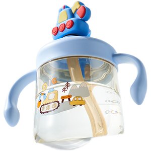 Kejun Children's Milk Cup 1-2-3 years old Baby drinks bottle PPSU Direct Direct drinking straw water cup anti-fall
