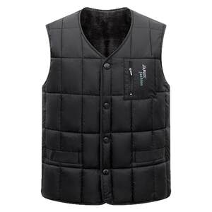 
2025 New Cotton Vest Men's Dad Warm Vest Large Size Middle-aged and Elderly Plus Velvet Thickened Liner Arctic Velvet Vest