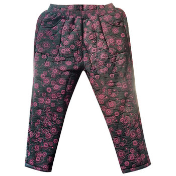 Autumn and winter plus velvet plus external wear and fat high -waisted cotton pants
