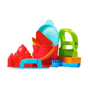 
Hape children dig sand and play in water and play in sand bucket shovel tool thickened material new beach toys 9 pieces set