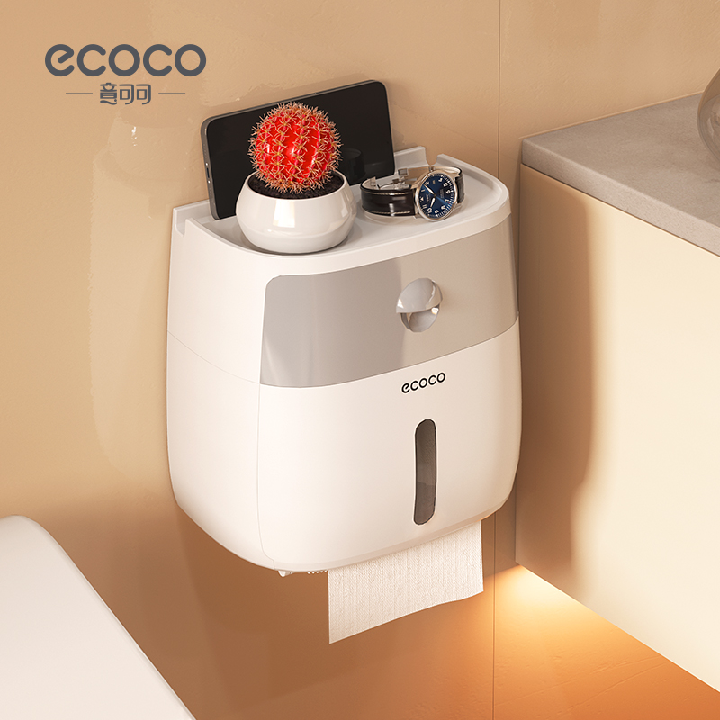 ecoco 意可可 免打孔厕纸盒
