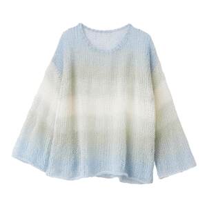 Gradient color knitwear original Yuanyin retro ins, Mahai Mao niche French Chic elegant top
