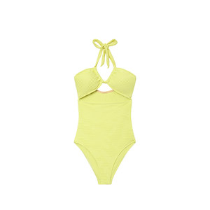 
Limone one-piece swimsuit women's halterneck bikini vacation swimwear unique design women's fat girl hot spring