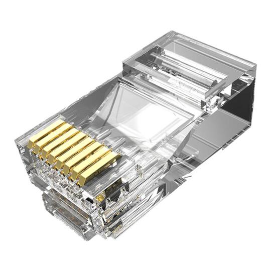 Aucas Gold-Plated RJ45 Crystal Head Connectors for Cat5e and Cat6 ...