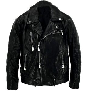 Sonny recommends that you must enter the salary and throw the vegetable tannant head layer of the sheepskin lapel locomotive leather jacket men's leather jacket
