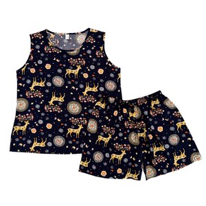 Cotton, silk vest shorts pajama Women's sleeveless summer thin Korean version large size loose silk home service artificial cotton