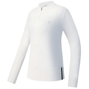 
FILA official women's sweater for winter new golf sports slim half zipper long-sleeved sweater white