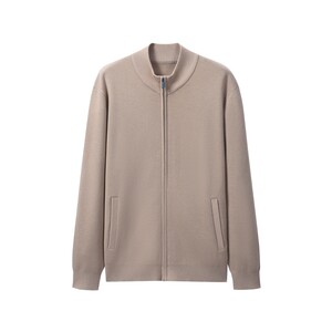 
[Wool Cardigan] Goldlion Autumn and Winter Men's Loose Sweater Knitted Jacket Jacket Zipper Stand Collar Cardigan