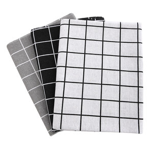 Black and white plaid table cloth cloth art cotton and linen dining table cloth long square table cloth student desk INS dormitory bedroom table cushion