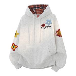 
Charles Heart American Hooded Sweatshirt for Men and Women Spring and Autumn Flower and Butterfly Print Trendy Brand New Couple Tops