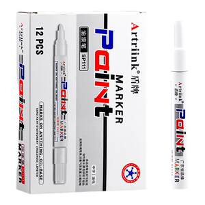
Xipan 12 white paint pens industrial waterproof non-fading car tire paint pens oil-proof non-erasable non-fading oily mark painting shoe graffiti signature signature white paint