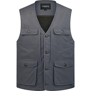 
Pure cotton buttoned velvet thickened vest for middle-aged and elderly men dad warm vest grandpa winter top waistcoat