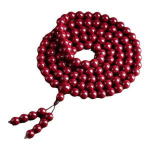 
Year of the Zodiac Cinnabar Rosary Purple Gold Sand Cinnabar Women's Year of the Horse Bracelet Natural Raw Stone 108 Buddha Beads Bracelet