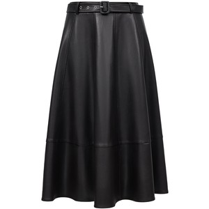 
Vero Moda skirt 2026 spring new PU belt solid color zipper umbrella skirt covering the flesh and slimming mid-length skirt