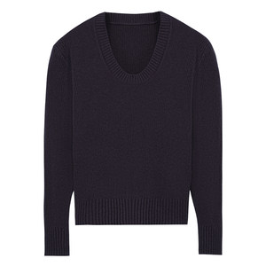 
[Breathable and warm] CULTUM casual loose U-neck solid color long-sleeved sweater for men