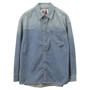 
ABLE JEANS denim shirt Chinese imagination men's and women's same style loose casual youth printed embroidered long-sleeved shirt