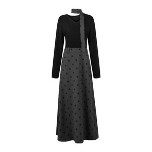 
Nuomizi [Wutongshanxia] Designed Splicing Dress Women's Spring and Autumn Long Skirt Slimming Slightly Fat Large Size Skirt