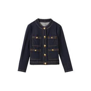 
Langzi 25 French style high-end top, spring short denim jacket with small fragrance style, fashionable commuting design