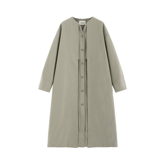 
[Banshan] High-density anti-wrinkle design three-dimensional double-bowl round neck silhouette wide sleeve mid-length windbreaker-FW291