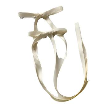 Ballet style sweet and cute ribbon bow hairpin double ponytail clip streamer braided hairpin girl hair accessories