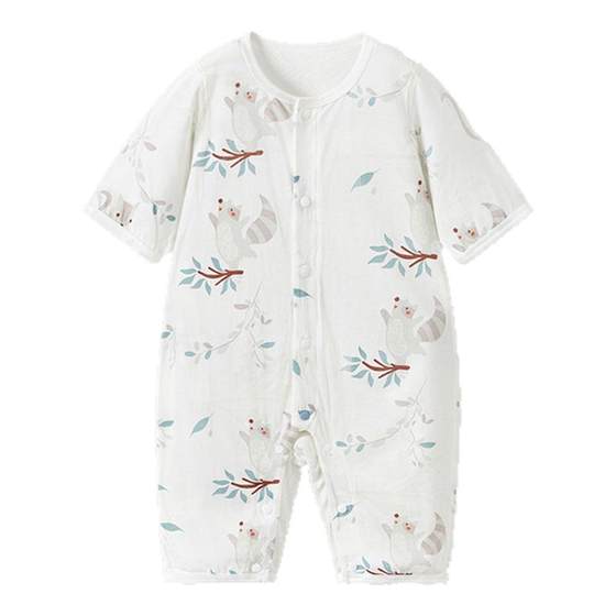 
Tongtai baby jumpsuit summer baby three-quarter sleeves romper for boys and girls children's air-conditioning suit bamboo cotton jacquard