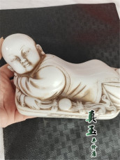 Ювелирный камень 战国乾隆年制岫玉古玩玉器玉璧古董高古玉旧货童子枕头老物件摆件