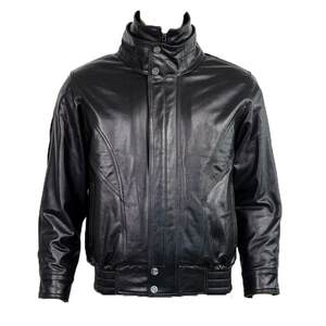 Motorcycle front layer Cowhide adds cotton loose winter pilot leather leather leather leather coat men

