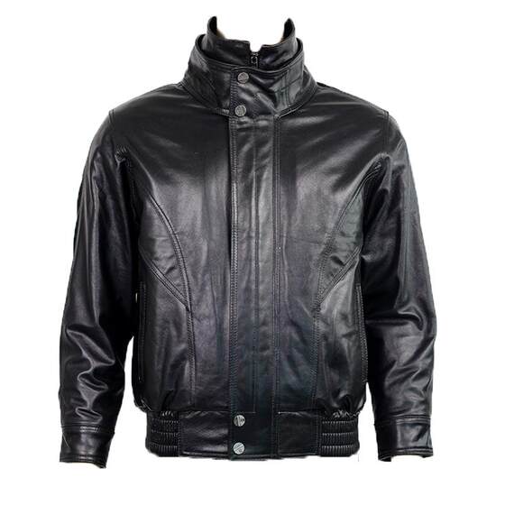 Motorcycle front layer Cowhide adds cotton loose winter pilot leather leather leather leather coat men
