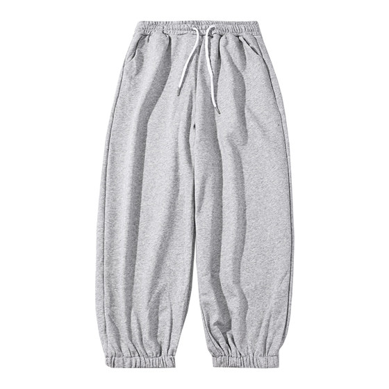 Elastic sports sweatpants for men plus size plus size trendy fat harem pants casual trousers super loose spring and autumn small feet
