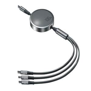 
Three-in-one data cable 100W super fast charging one-to-three Typec mobile phone car charging cable head treasure retractable multi-function PD suitable for Apple Android 6A braided USB flash charge iPad17