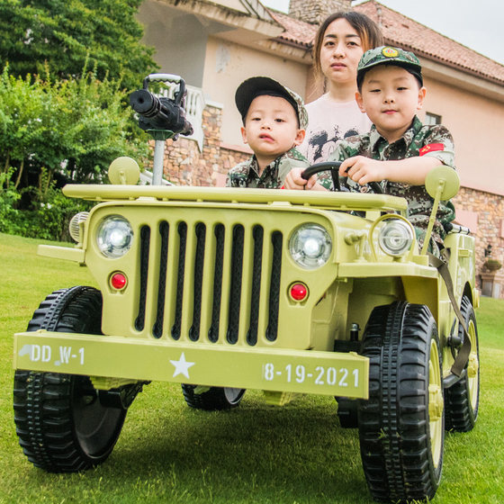 双人座儿童电动车四轮越野车带遥控宝宝玩具车可坐大人超大亲子车