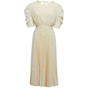 
OBEG Ou Biqian retro Hong Kong style polka dot dress women's summer backless holiday long dress 10462039