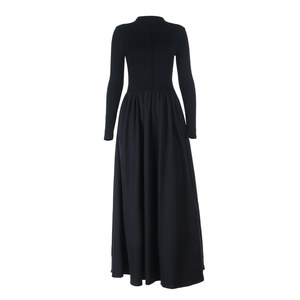 
GirlsAt18 French Hepburn style high collar knitted dress for women autumn and winter bottoming skirt with temperament waist long skirt