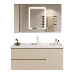 Fanmulin multi-layer solid wood ceramic integrated basin hidden mirror