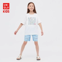 Uniqlo UT Boy Girl Doraemon Light Type All -cotton Свободные короткие брюки Doraemon Home брюки 444341