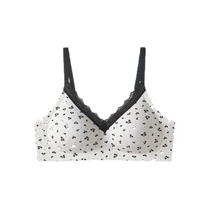 
Jing Sanchun Sweet Girl Lace Floral Girls Underwear No Wires Small Breasts Seamless Top Support Side Cushion Soft Comfortable Bra