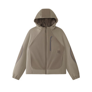 
FILA FUSION Fila trendy brand cotton jacket for women 2026 spring new casual color matching loose warm hooded jacket