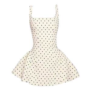 
Double track Yu Shuxin and Jiang Mu same design small white polka dot dress high-end puffy short skirt women