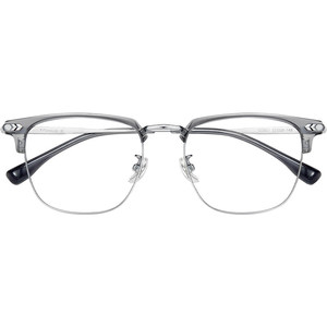 
Half-rim glasses frame for women, ultra-light pure titanium, transparent gray, can be equipped with myopia lenses, titanium frame, retro cat ear eyeglass frame for men