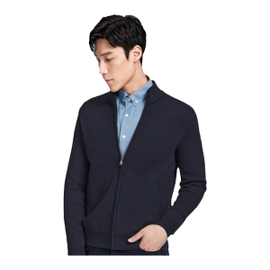 [Wool knitted cardigan] Jinlilai autumn and winter men's sweater loose sweater lapel solid color zipper jacket
