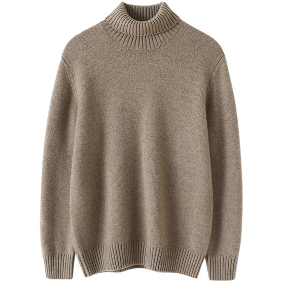 
Palace-grade high-quality goods! Thickened pure cashmere sweater for men's turtleneck cashmere sweater pullover base knit sweater loose