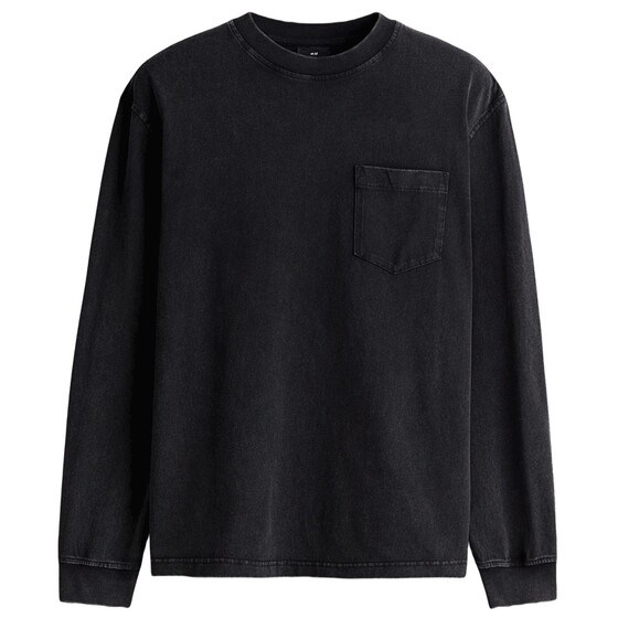 
HM men's and women's T-shirt spring loose fit round neck washed long-sleeved top bottoming shirt heavyweight 1300523