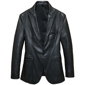 Split back hem in the middle, unpainted vegetable tanned sheep leather jacket, men's slim fit suit, suit, casual business and professional bundle